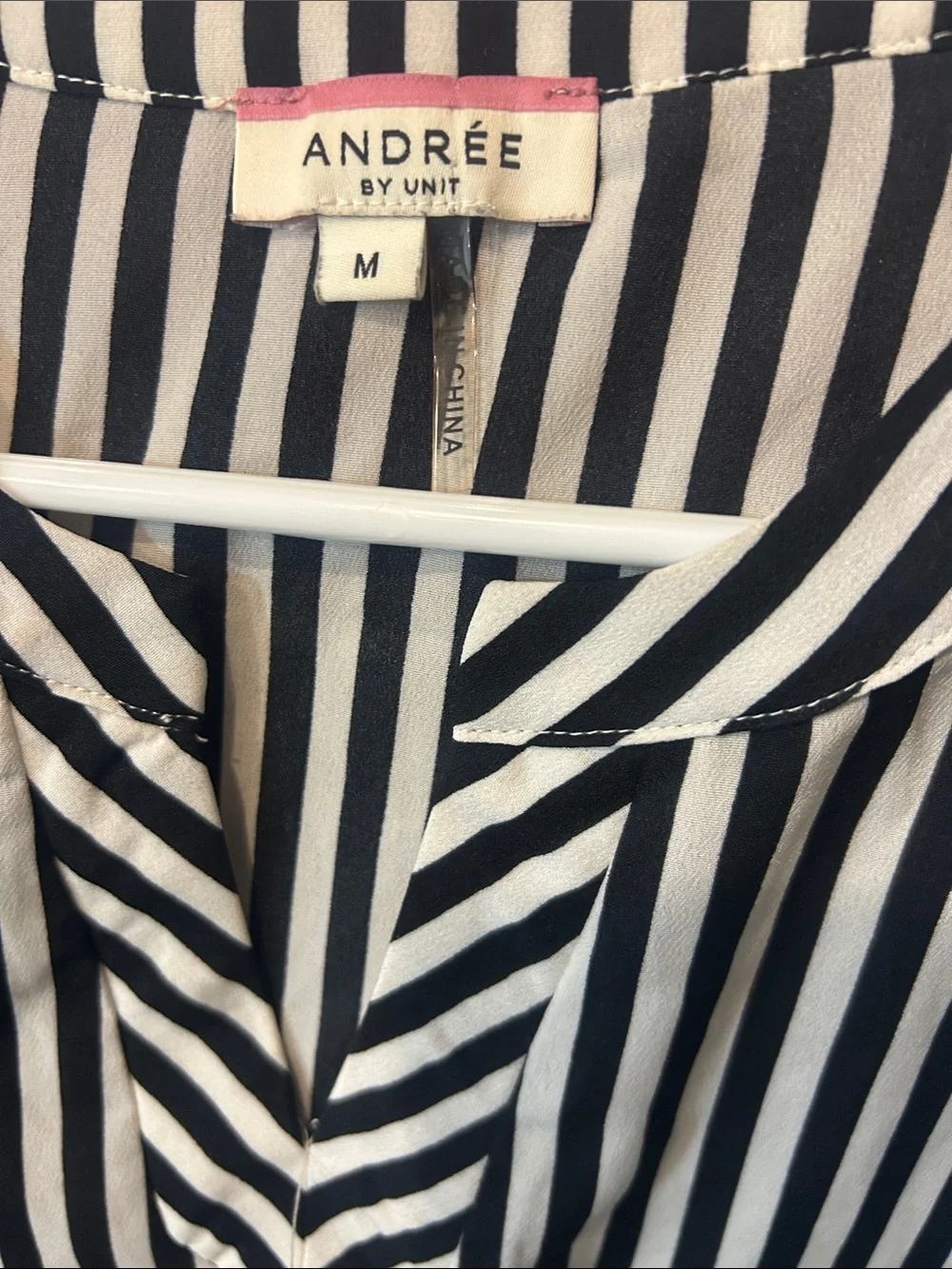 Black & White Striped Blouse — Comfortable Office Top